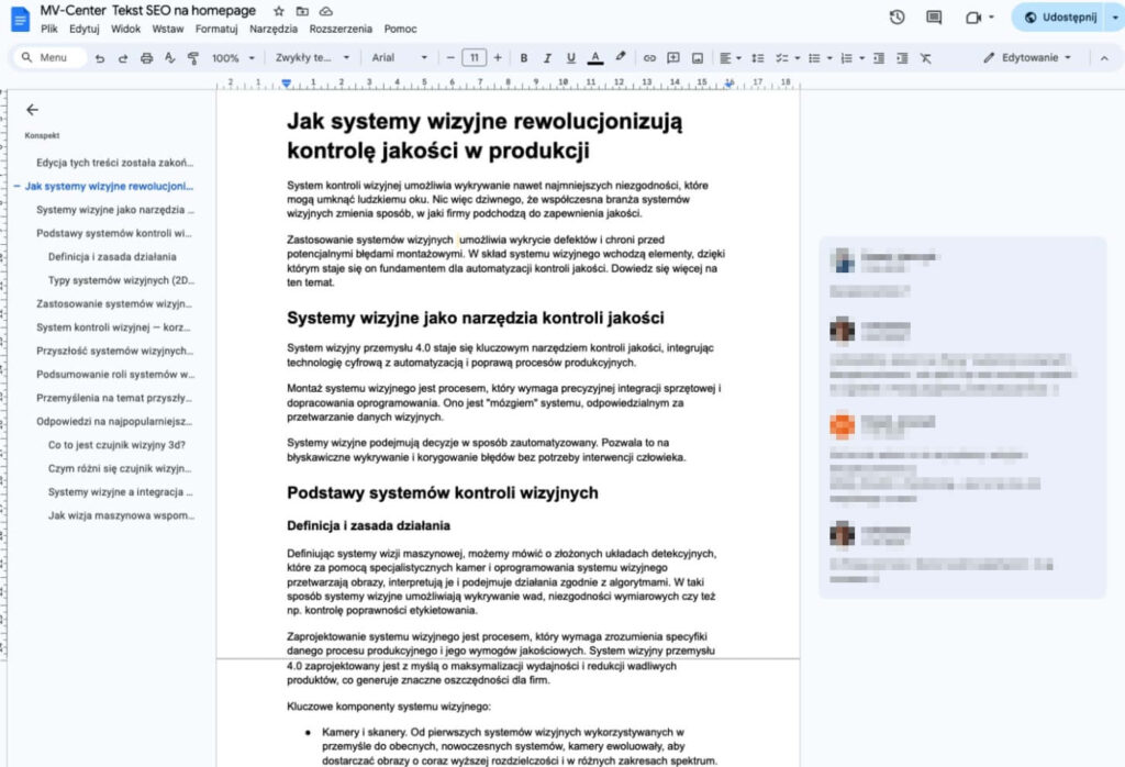 Opracowanie treści wspierającej widoczność strony firmowej w wynikach wyszukiwania.