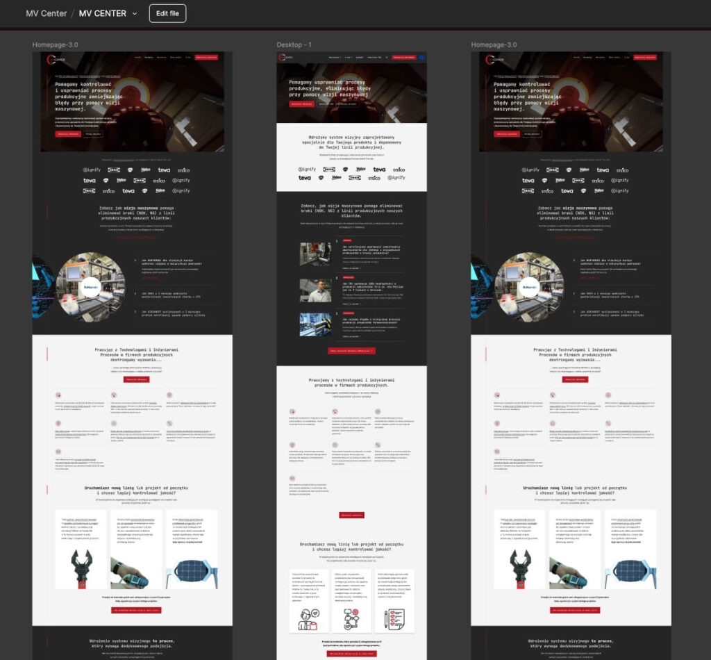 Przedstawienie projektów graficznych wybranych podstron projektu do akceptacji przed wdrożeniem.