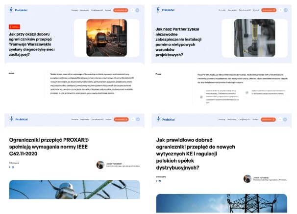 Umieszczone na stronie historie sukcesu oraz treści eksperckie.