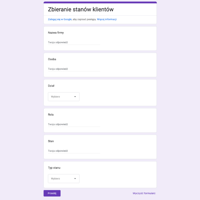 Stwórz wielopoziomową strategię obejmującą zbieranie stanów klienta